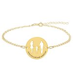 Together – Bratara personalizata din argint 925 placat cu aur galben 24K -banut