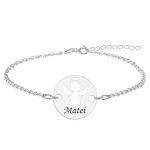 Angel – Bratara personalizata banut cu ingeras si nume gravat din argint 925
