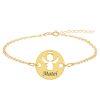 Angel – Bratara personalizata banut cu ingeras si nume gravat din argint 925 placat cu aur galben 24K