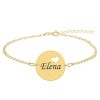 Ingrid – Bratara personalizata banut cu nume din argint 925 placat cu aur galben 24K