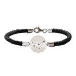 Bratara Premium din piele impletita si banut argint 925 personalizat cu constelatii – Capricorn