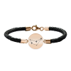 Bratara Premium din piele impletita si banut argint 925 placat cu aur Roz personalizat cu constelatii – Capricorn