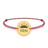 Regali – Bratara personalizata banut argint 925 placat cu aur galben 24K cu nume si corona