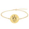 Felicia – Bratara personalizata din argint 925 placat cu aur galben de 24K mama cu doi copii