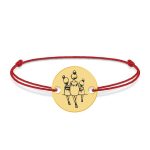 Felicia – Bratara personalizata din argint 925 plaacat cu aur galben 24K si snur mama cu doi copii