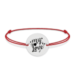 Lover – Bratara snur personalizata banut argint 925 cu textul My Love