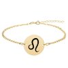 Amelie – Bratara personalizata banut cu semn zodiacal din argint 925 placat cu aur galben 24K