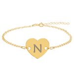 Cruel – Bratara personalizata din argint placat cu aur galben 24K cu initiala
