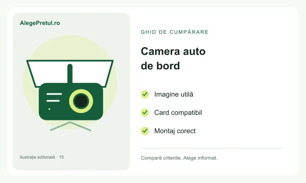 Cameră auto de bord: ce verifici înainte să alegi modelul Ilustrație editorială: cameră auto de bord: ce verifici înainte să alegi modelul