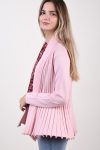 Cardigan roz plisat