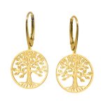 July – Cercei personalizati pomul vietii din argint 925 placat cu aur galben 24K