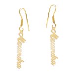 Olelo – Cercei personalizati cu nume din argint 925 placat cu aur galben 24K