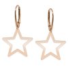 Selena – Cercei personalizati stea din argint 925 placat cu aur roz – Leverback