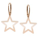 Selena – Cercei personalizati stea din argint 925 placat cu aur roz – Leverback