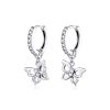 Cercei din argint Glamour Butterflies Hoops