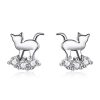Cercei din argint Little Crystal Cat