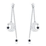 Cercei din argint Moon Chain Drop