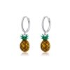 Cercei din argint Pineapple Hoops