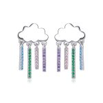 Cercei din argint Rainbow Dropping Clouds