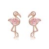 Cercei din argint Rose Gold Flamingo