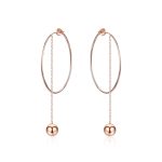 Cercei din argint Rose Gold Hoops & Chain