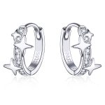 Cercei din argint Stars Hoops