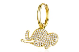 CERCEL din argint Shiny Elephant Golden