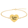 Claudia – Bratara personalizata din argint 925 placat cu aur galben 24K- Inimioara