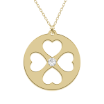 Emilia – Colier personalizat din argint placat cu aur galben 24K si cristal – banut