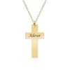 Faith – Colier argint 925 placat cu aur galben 24K personalizat cu text – cruce