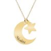 Stella – Colier din argint 925 palcat cu aur galben 24K personalizat – Semiluna si Stea