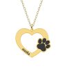 Paw Lover – Colier personalizat din argint placat cu aur galben 24K – Inima