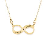 Infinity – Colier lant plat din argint 925 placat cu aur galben 24K personalizat cu nume – Infinit