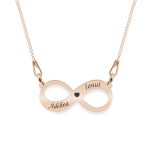 Infinity – Colier lant plat din argint 925 placat cu aur roz personalizat cu nume – Infinit