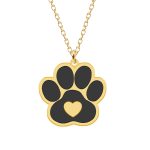 Bruno – Colier personalizat din argint placat cu aur galben 24K cu talisman labuta