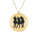 Joy – Colier personalizat banut cu trei fetite din argint 925 placat cu aur galben 24K