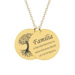 Copacul vietii – Colier din argint placat cu aur galben 24K personalizat cu doi banuti