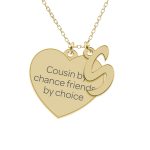 Cousin – Colier din argint placat cu aur 24K personalizat inimioara