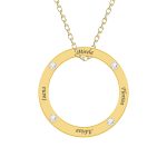 Alice – Colier personalizat nume si cristale din argint 925 placat cu aur galben 24K