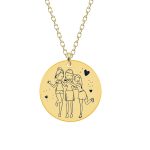 Sisters – Colier personalizat din argint 925 placat cu aur galben 24K pentru surori – Banut