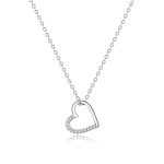 Colier din argint Half Crystal Heart