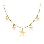 Sirius – Colier personalizat tip salba cu stelute din argint 925 placat cu aur galben 24K