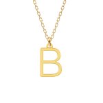 Caracter- Colier din argint placat cu aur gablen personalizat cu litera