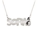Snowman – Colier pentru copii din argint 925 personalizat cu nume