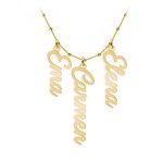 Olelo – Colier bile argint 925 placat cu aur galben 24K personalizat cu nume