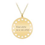 Illy – Colier personalizat argint 925 placat cu aur galben 24K banut cu inimioare decupate