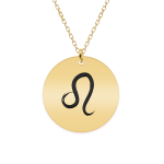 Colier argint 925 placat cu aur galben 24K personalizat cu semn zodiacal Leu