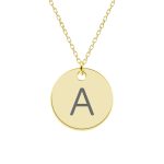 Lara- Colier din argint 925 placat cu aur 24K personalizat cu initiala – banut