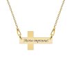 Crux – Colier personalizat argint 925 placat cu aur galben 24K cruce cu text