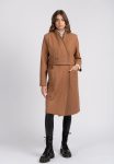 Palton LaDonna camel drept cu cordon detasabil